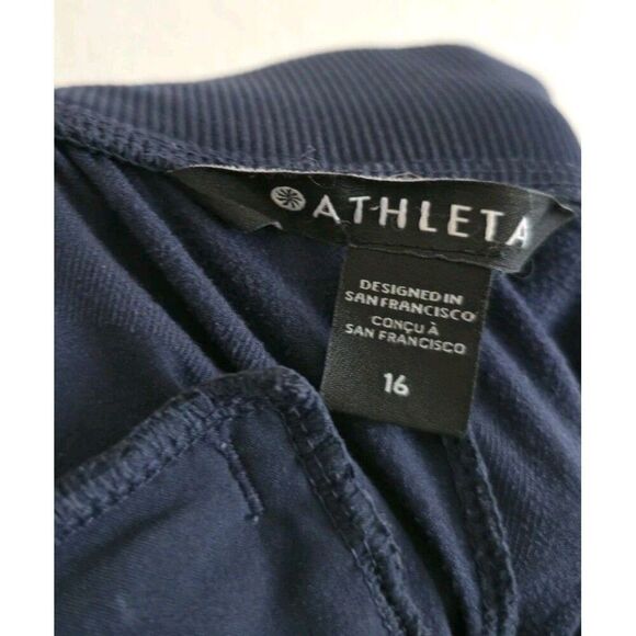 Athleta Brooklyn Ankle Pants Blue Camo Womens Size 16 - Picture 3 of 8